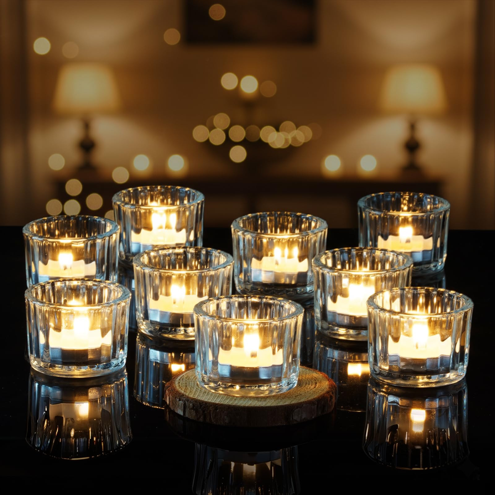 Homemory 24 Pcs Tealight Candle Holders, Clear Votive Candle Holders, Glass Candle Holder for Tab... | Amazon (US)