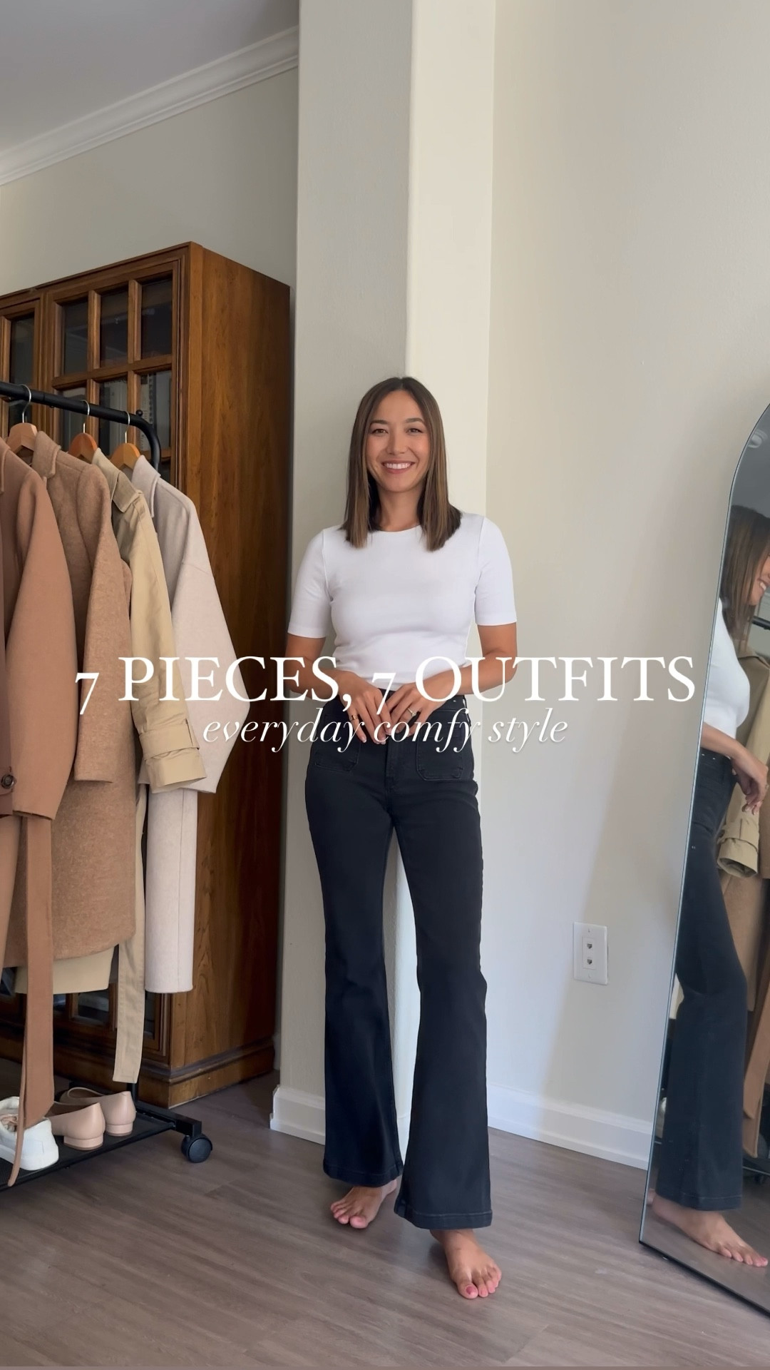 7 pieces, 7 outfits for everyday, comfy style 

 High rise 70s flare jeans - for a fuller length I recommend getting regular if you’re 5’4 (im wearing petite )
Vintage soft shirt jacket xs - I love this comfy jacket  

Affordable fall style / casual style / summer to fall transitional #ad #howyouweargap #gaptoschool 

#LTKfindsunder50 #LTKfindsunder100 #LTKstyletip