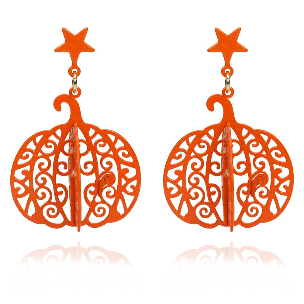 Pumpkin Earrings for Women, Halloween Earrings Halloween Dangle Earrings Funny Orange Pumpkin Acc... | Amazon (US)