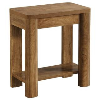 BYBLIGHT Kerlin 23.62 in. W x 11.81 in. D x 25.59 in. H Brown Rectangle Wood End Table, Small Sid... | The Home Depot
