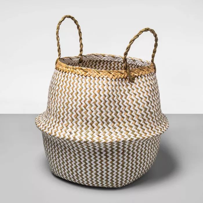 Round Palm Leaf Decorative Baskets White - Opalhouse™ | Target