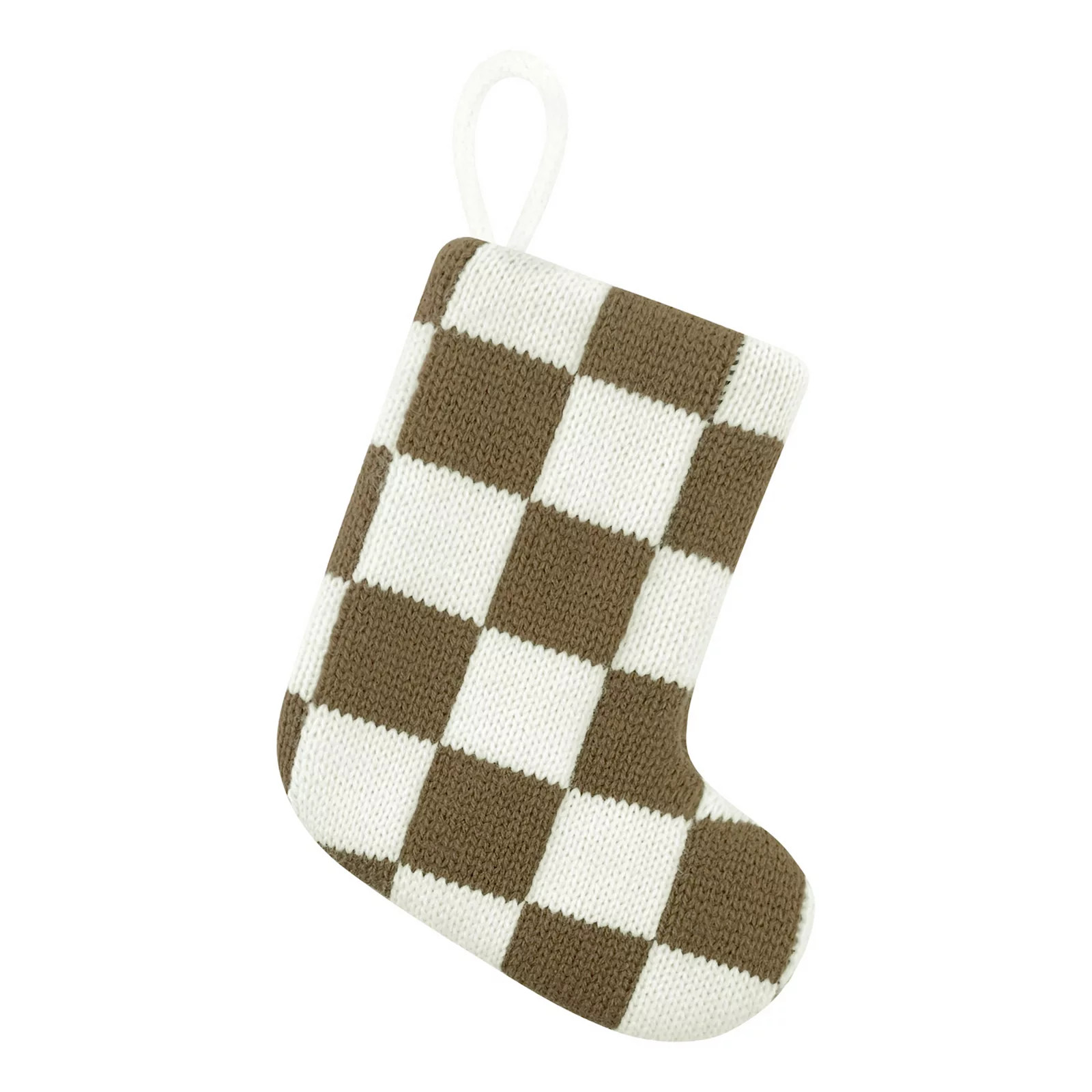 St. Nicholas Square® Mini Woven Knit Checkered Christmas Stocking, Brown | Kohl's