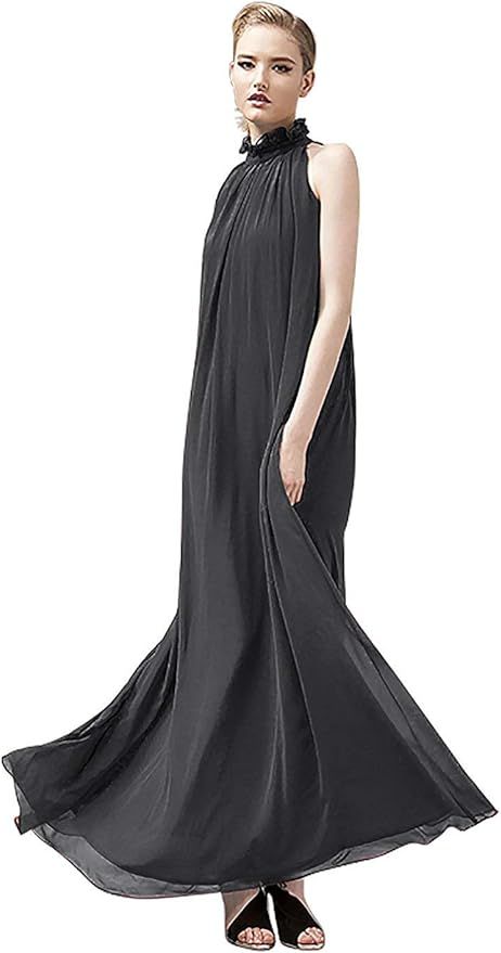 VSVO Women Halter Neck Sleeveless Chiffon Maxi Dresses | Amazon (US)