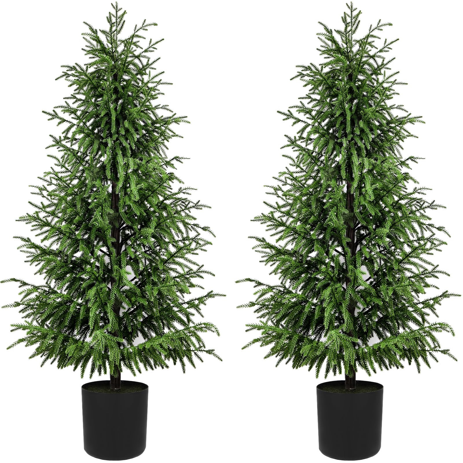 Norfolk Pine Christmas Tree Real Touch Faux Holiday Tree with Pot, Realistic Indoor Outdoor Decor... | Amazon (US)