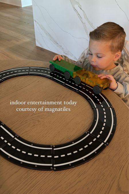 Magnatile track + cars! Toddler toys // 

#LTKkids #LTKfamily #LTKfindsunder50