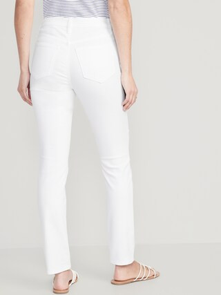 High-Waisted Wow Slim-Straight White Jeans for Women | Old Navy (US)