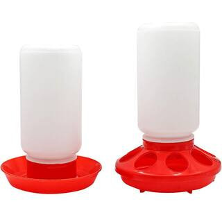 1 Liter Chick Feeder and Waterer Set Plastic Poultry Supplies for Chickens Ducklings Birds Quails | The Home Depot