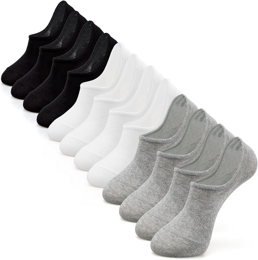Women and Men No Show Socks Low Cut Anti-slid Cotton Athletic Casual Socks | Amazon (US)