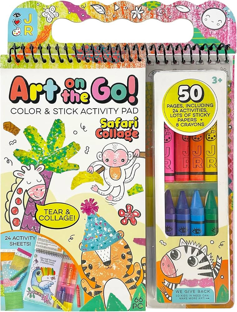 Bright Stripes Art on The Go Collage Fun Jungle Theme Travel Kit for Kids Ages 3+| Mess-Free Acti... | Amazon (US)