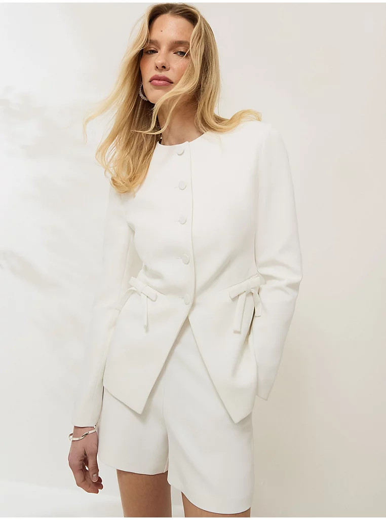 White Tailored Bow Jacket | George