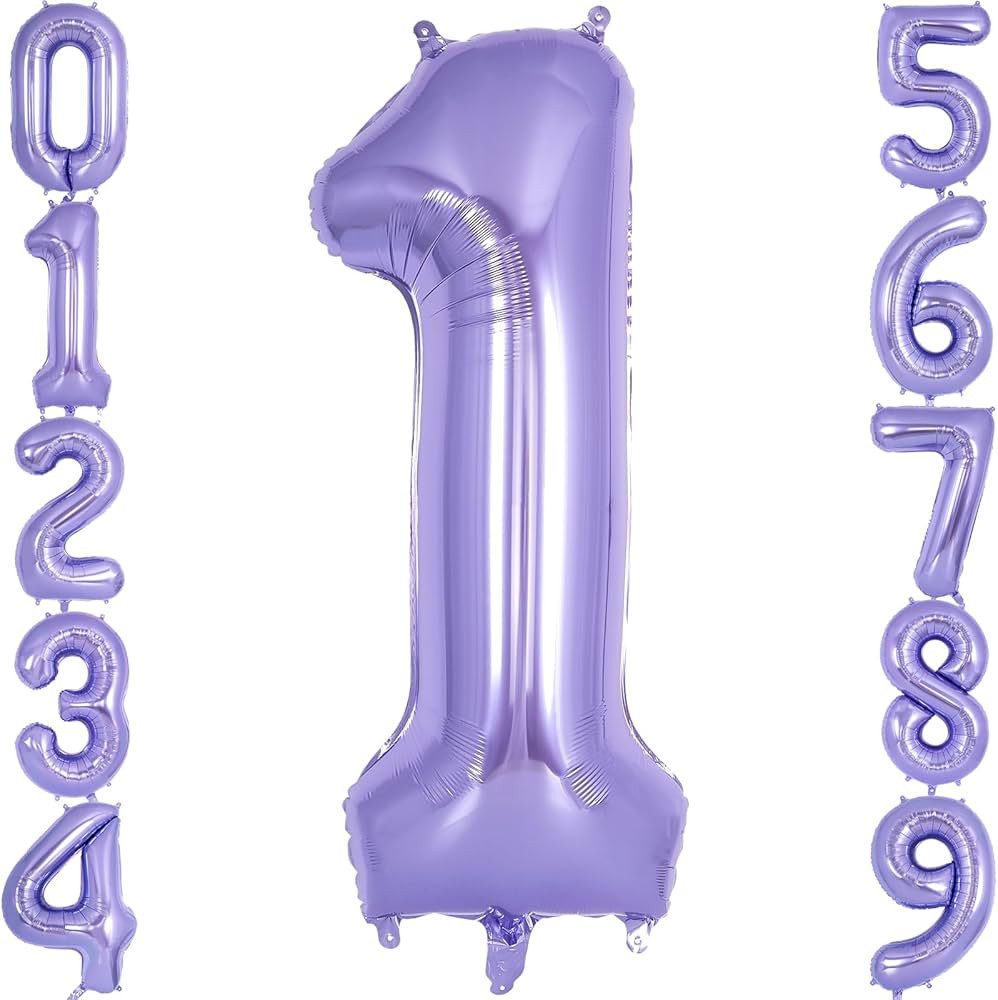 Purple Number 1 Balloon 40 Inch, Big Large Foil Helium Number Balloons, Jumbo Giant Mylar Number ... | Amazon (US)