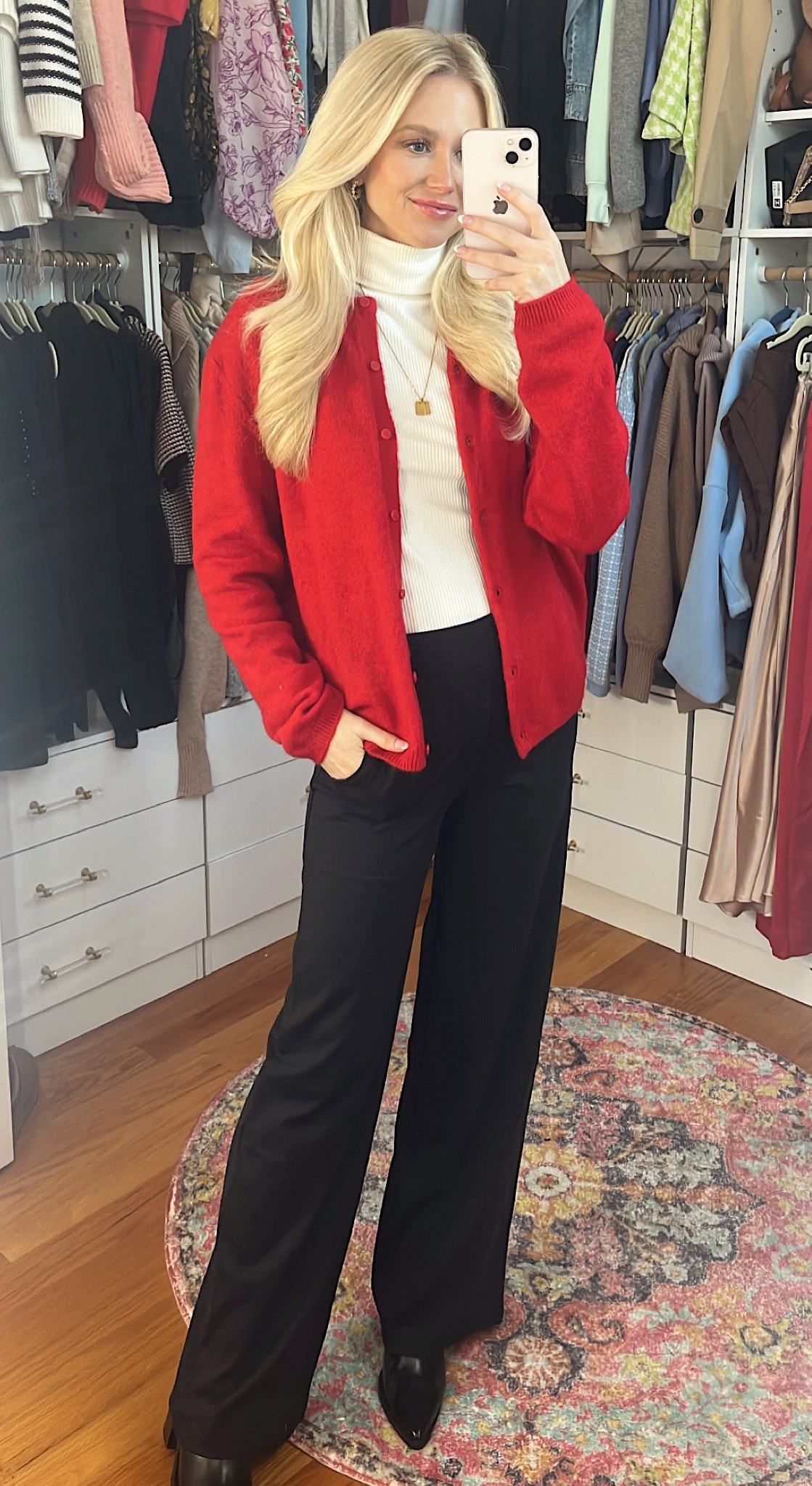 Comfy business casual work outfit idea - pants are very bump friendly and comfortable 

#LTKSaleAlert #LTKWorkwear #LTKHoliday