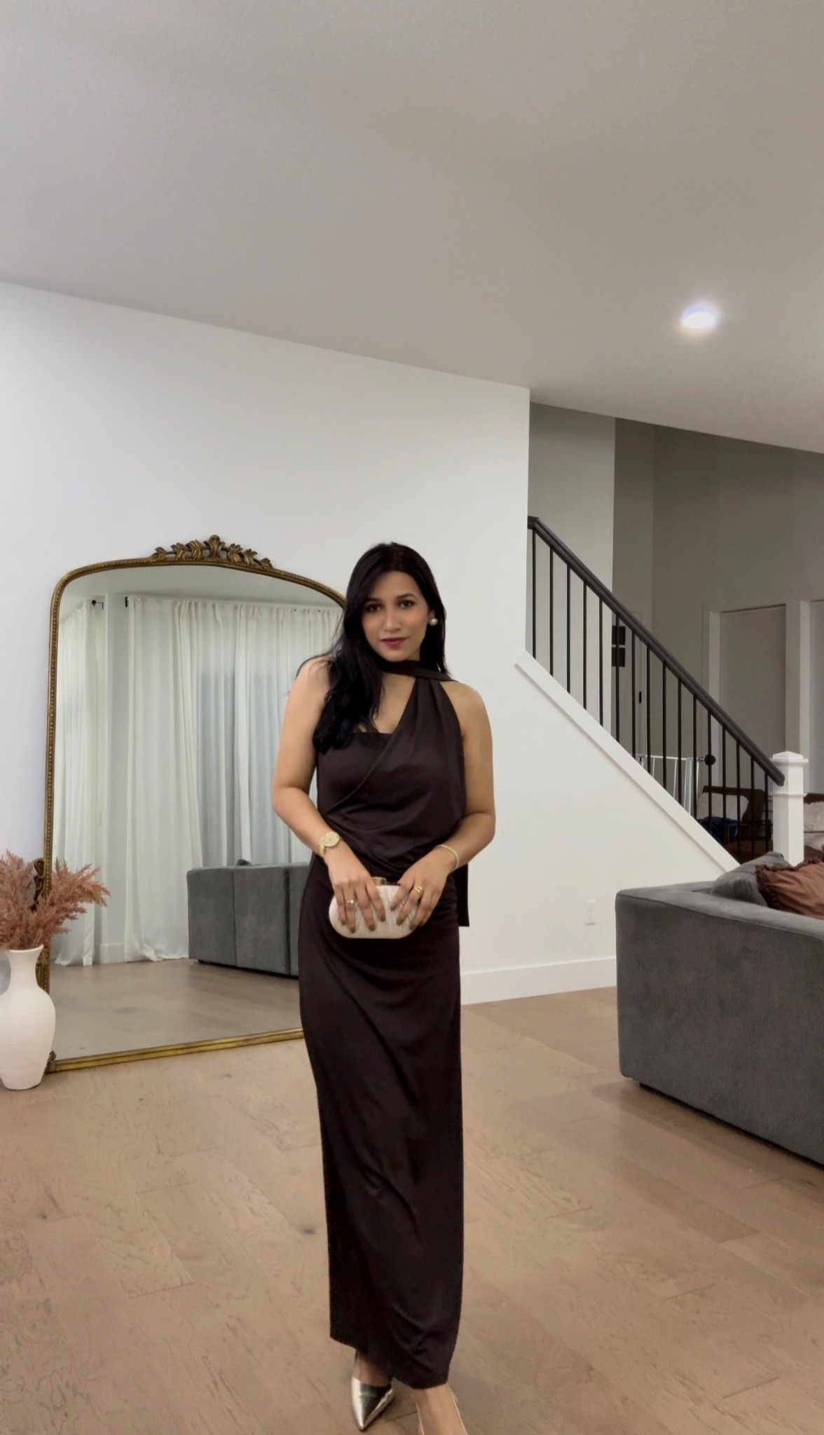 Coffee brown dress #neckscarfdress #romanticdress #datenightdress #vacationdress 

#LTKPetite #LTKWedding #LTKValentine