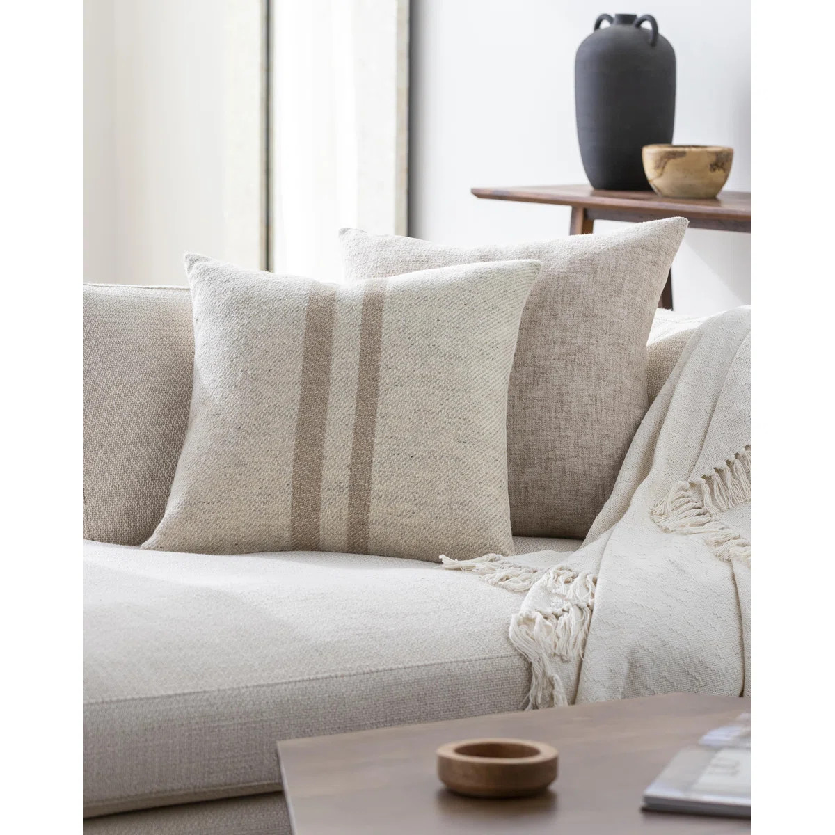 Becki Owens x Livabliss Brett Striped Wool Blend Reversible Throw Pillow | Wayfair North America