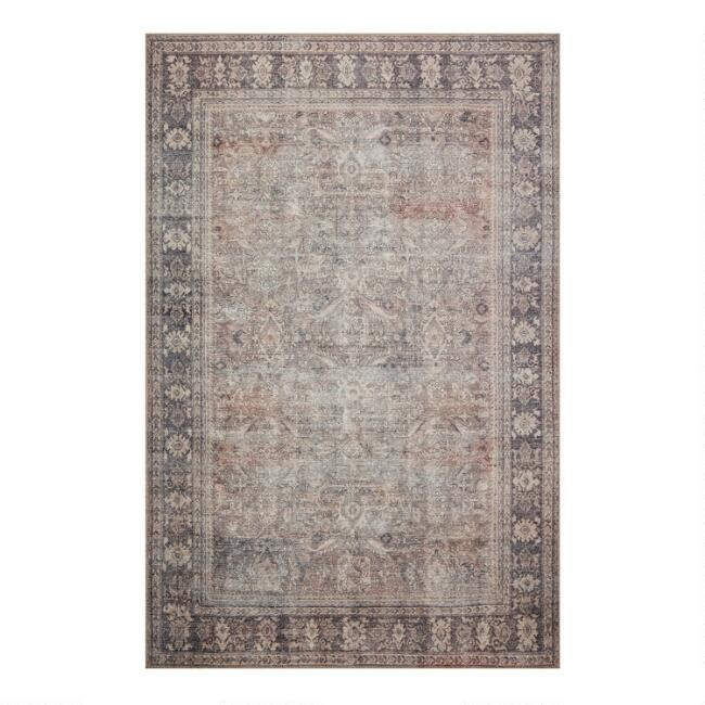Gray Persian Style Chenille Mia Area Rug | World Market