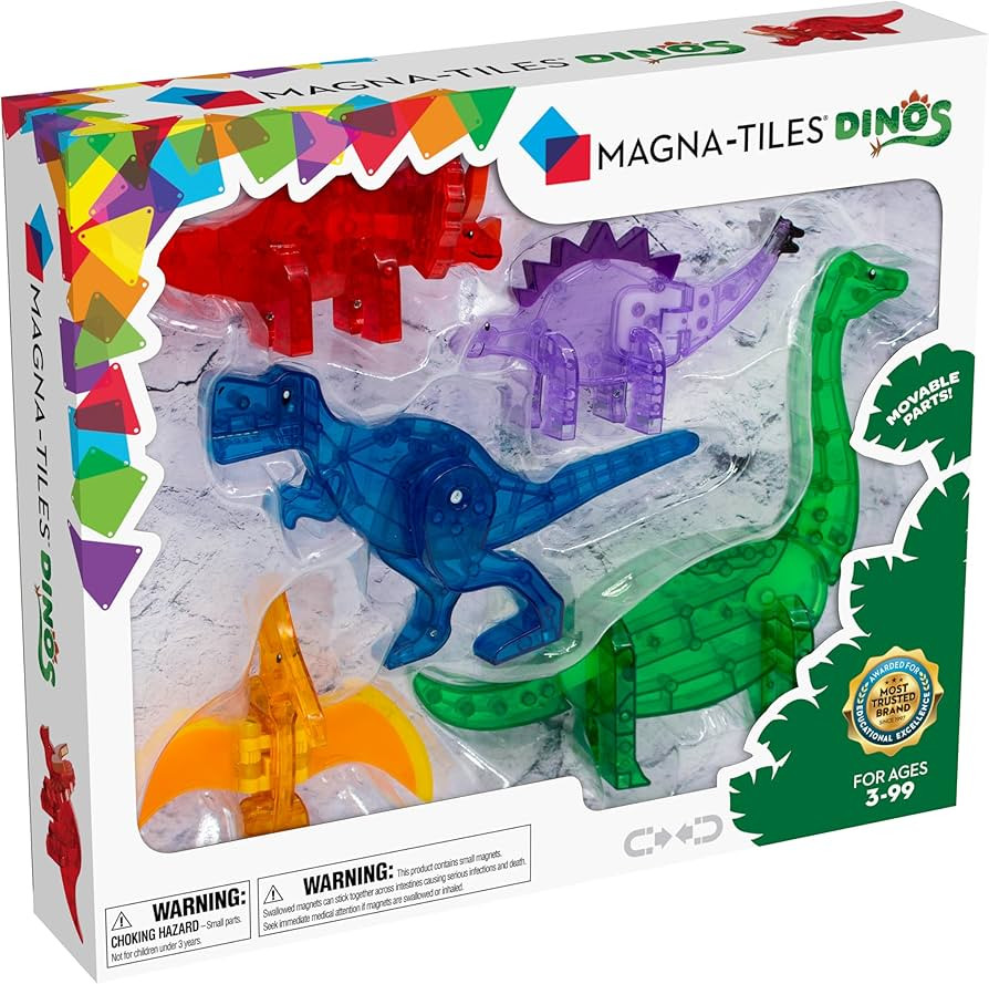 MAGNA-TILES Dinos 5-Piece Magnetic Construction Set, The ORIGINAL Magnetic Building Brand | Amazon (US)