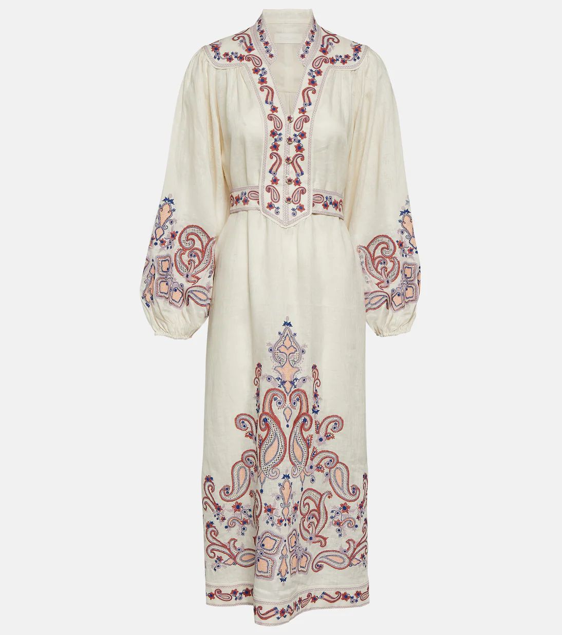 Printed linen midi dress | Mytheresa (US/CA)