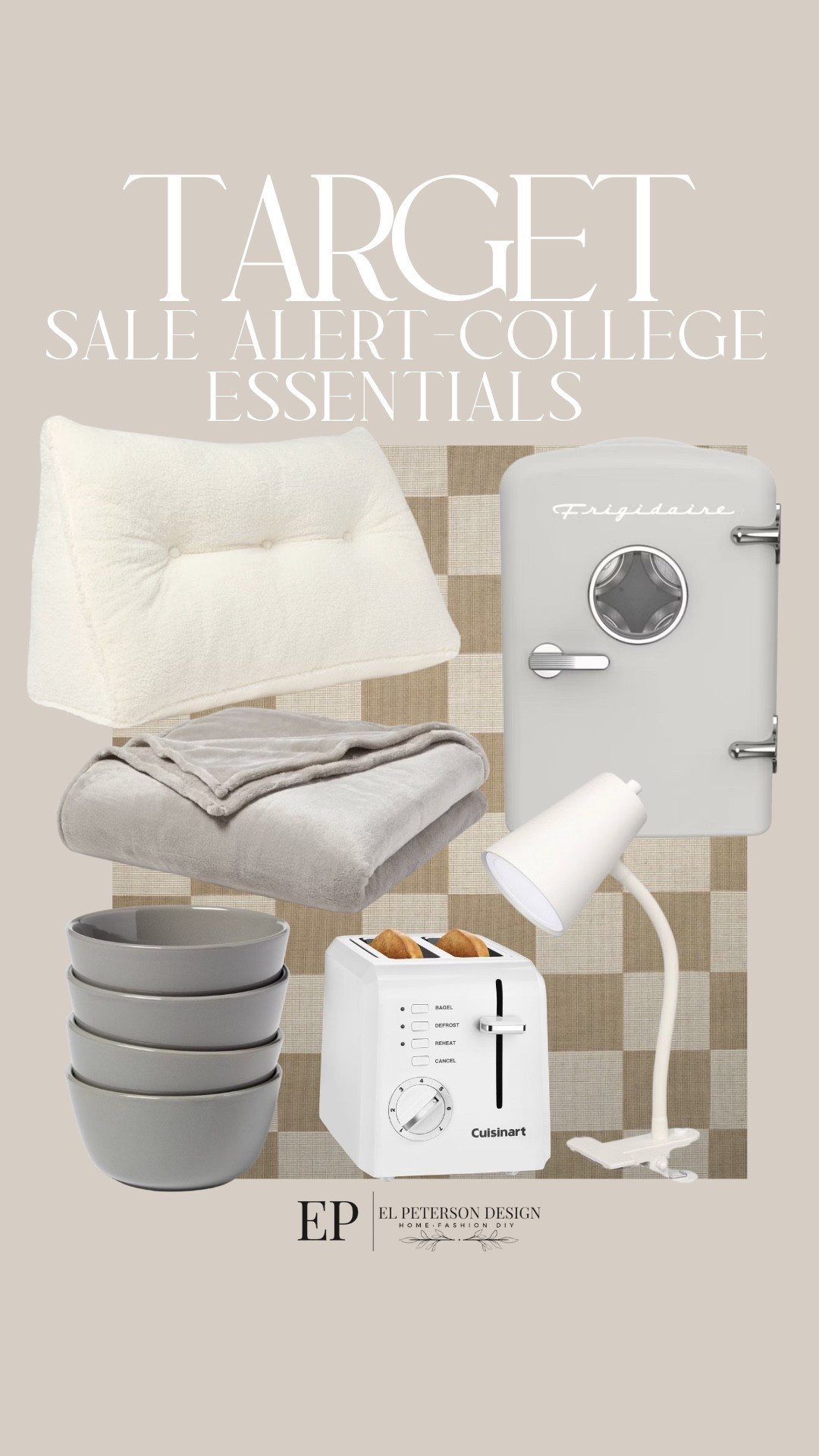 Target
On Sale College Essentials
Table lamp
Rug
Bowls
Toasters
Blanket
Mini fridge
Back supporter

#LTKSaleAlert