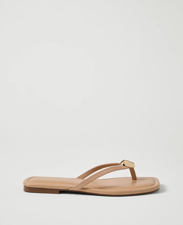 Weekend Leather Embellished Sandal | Ann Taylor