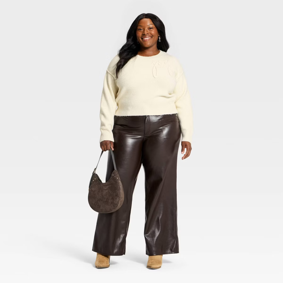 Women's Long Sleeve Holiday Crewneck Pullover Sweater - Universal Thread™ Cream Joy | Target