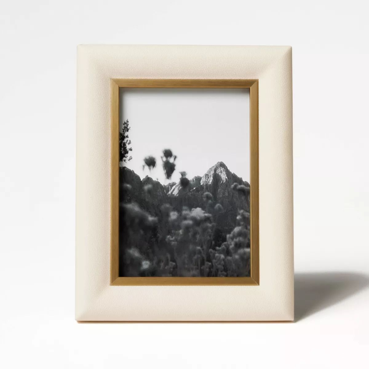 5"x7" Shagreen Wrapped Single Image Table Frame Cream - Threshold™ designed with Studio McGee | Target