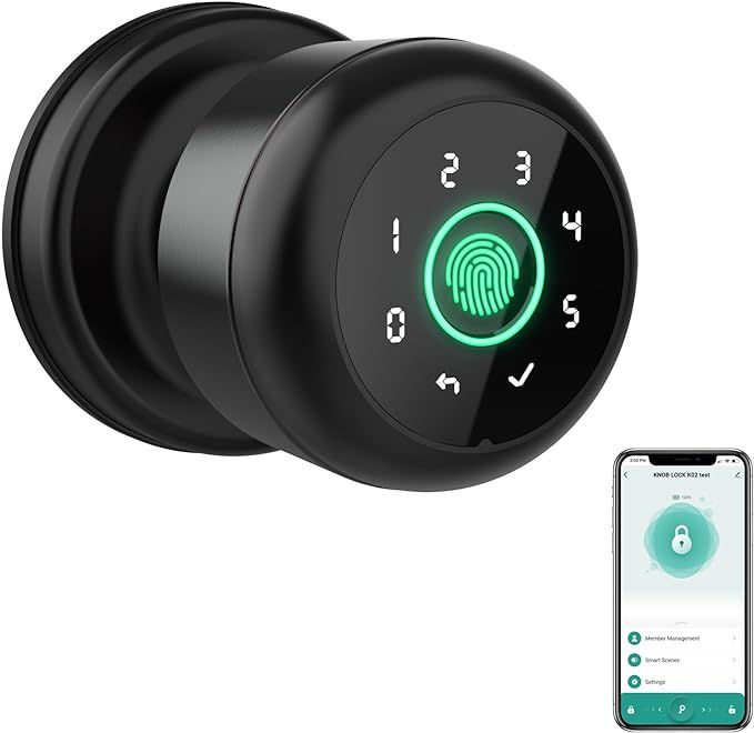 GHome 4 IN 1 Smart Fingerprint Door Knob with Keypad Door Lock, Biometric Smart Door Knobs & App ... | Amazon (US)