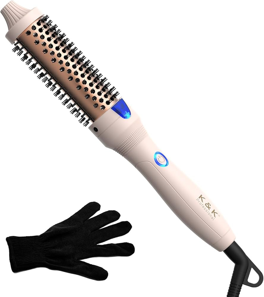 K&K 1.25 inch Thermal Brush Volumizing Brush Heated Curling Ceramic Tourmaline Ionic Curling Iron... | Amazon (US)