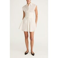 Corseted Mini Dress - Milk / 00 | Rebecca Taylor