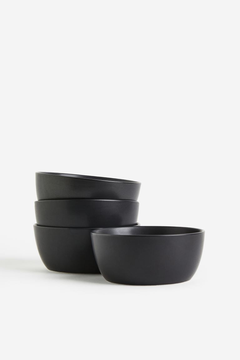 4-pack Small Porcelain Bowls - Black - Home All | H&M US | H&M (US + CA)