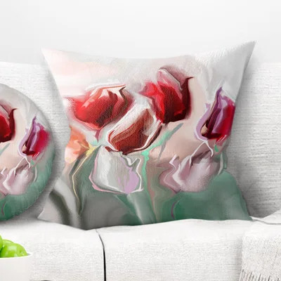 Floral Watercolor - Floral Printed Pillow | Wayfair North America