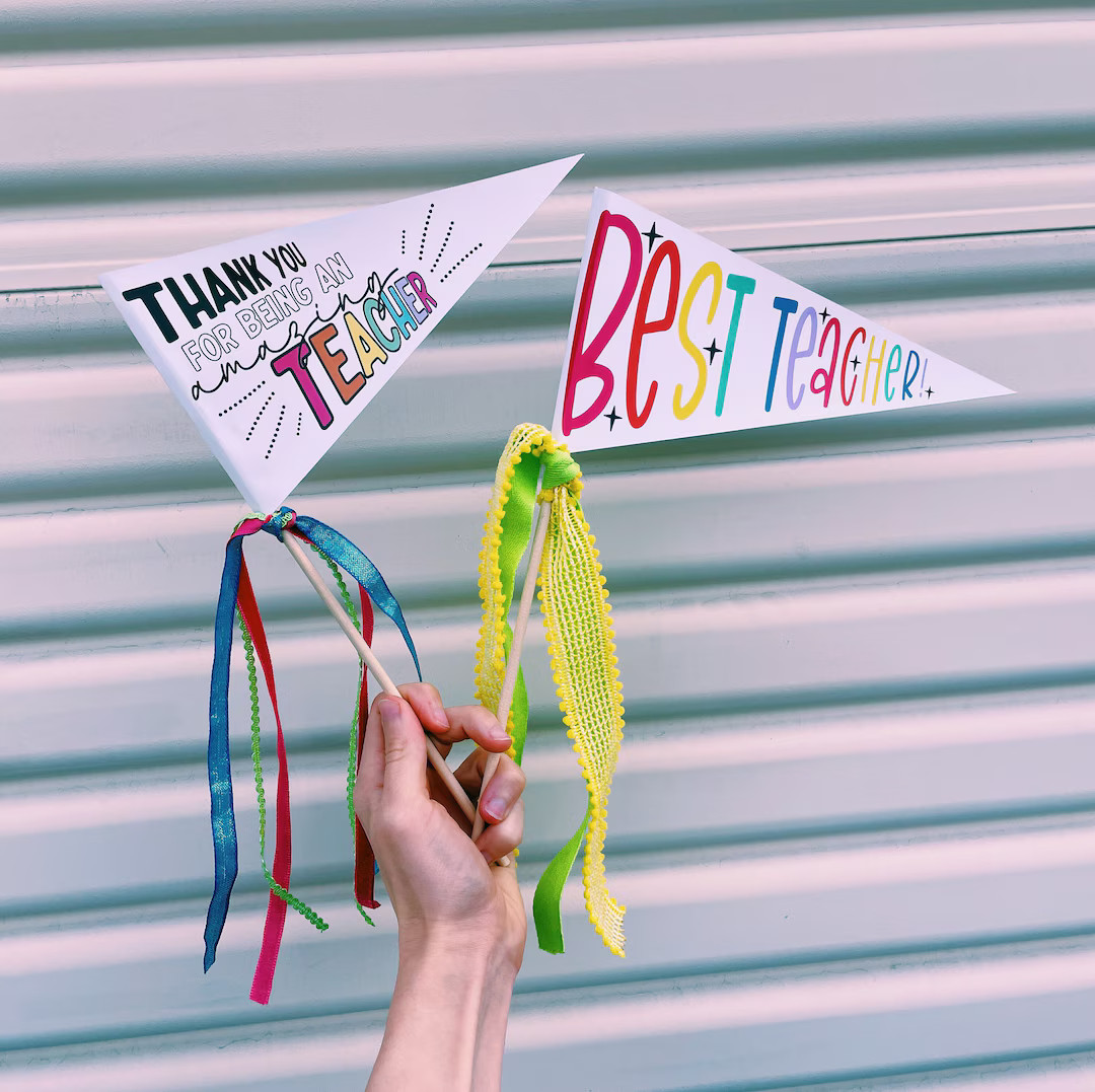 TEACHER APPRECIATION FLAGS - Pennant Flag for Teacher Gift - Appreciation Week / End of Year - Th... | Etsy (US)