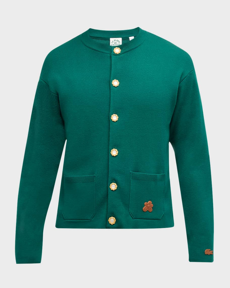 Lacoste x le FLEUR Men's Wool Cardigan | Neiman Marcus