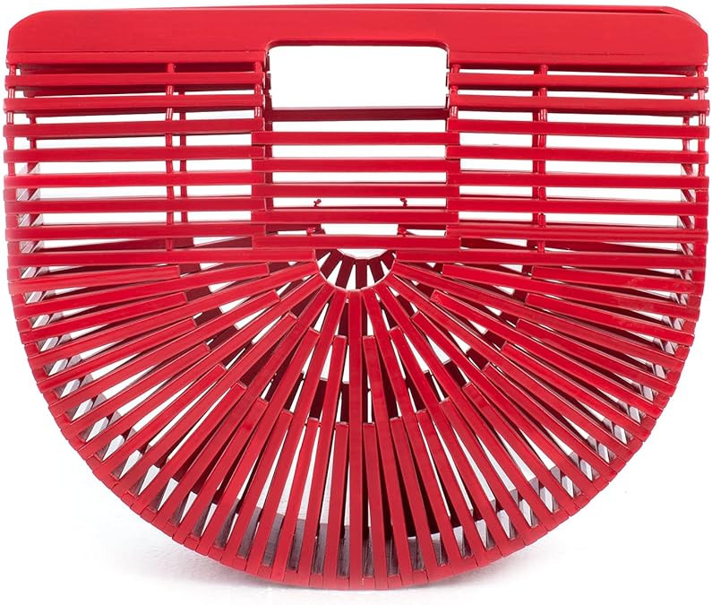 RULER TRUTH Women's Bamboo Handbag by Handmade Straw Bag,Tote Bamboo Purse Natural Basket Bag for... | Amazon (US)