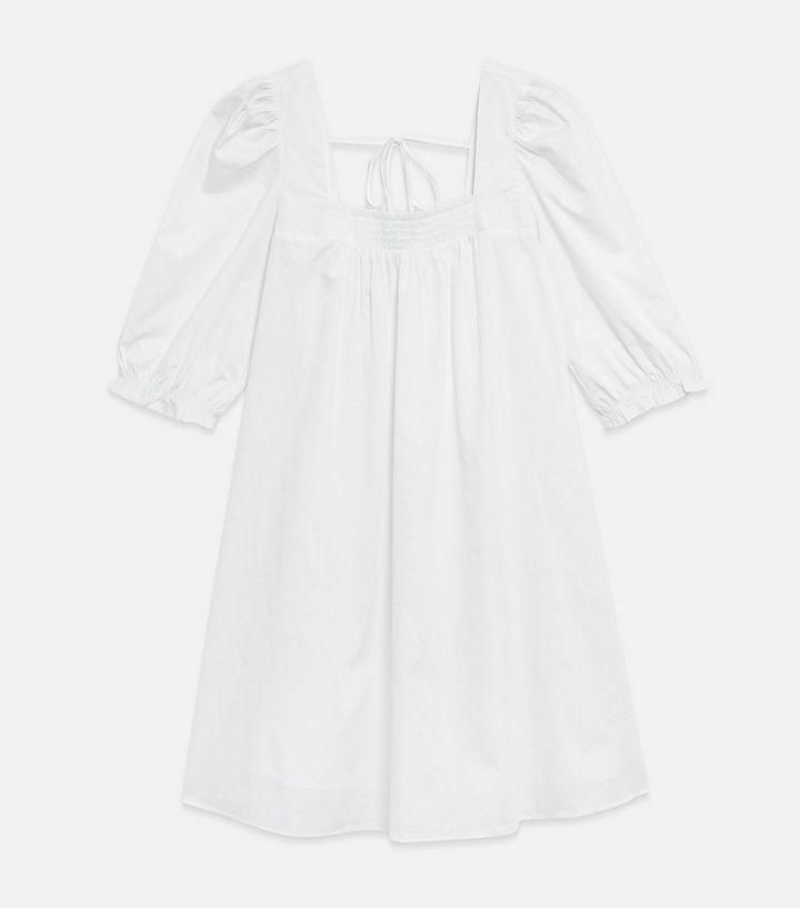 White Poplin Square Neck Mini Dress
						
						Add to Saved Items
						Remove from Saved Items | New Look (UK)