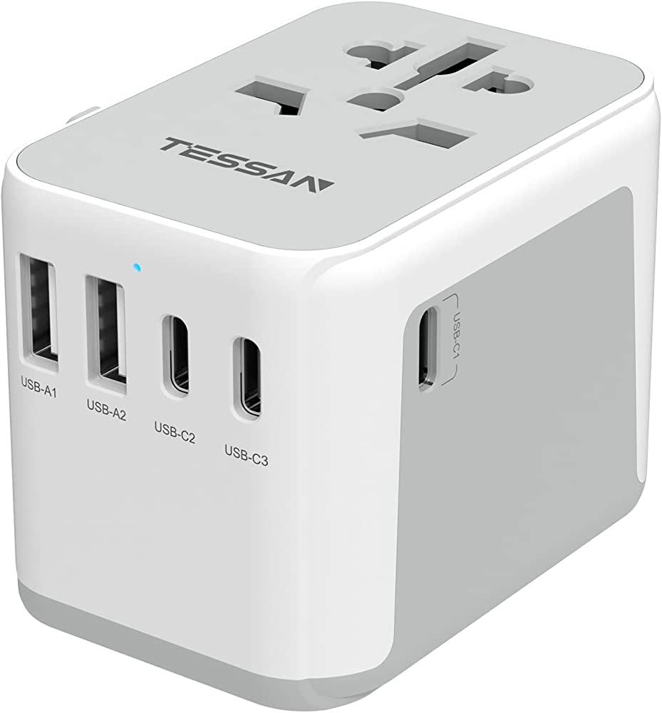 Universal Travel Adapter, TESSAN International Plug Adapter, 5.6A 3 USB C 2 USB A Ports, Power Ad... | Amazon (US)