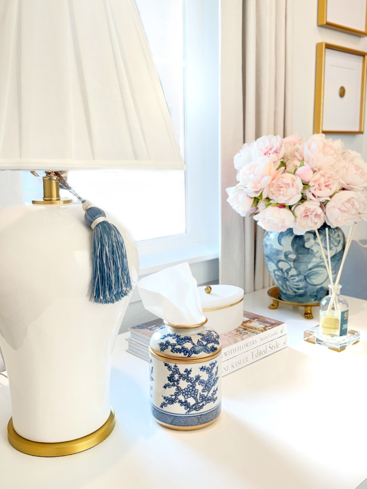 Prettiest tissue holder in stock! 💙   blue and white ceramic tissue holder box Amazon chinoiserie white and gold decor 

#LTKHome #LTKSaleAlert