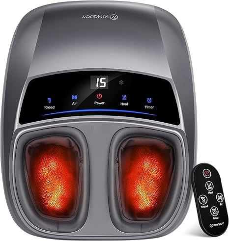 KINGJOY Foot Massager with Heat for Neuropathy, [2026 Upgraded], Deep Kneading Shiatsu Foot Massa... | Amazon (US)
