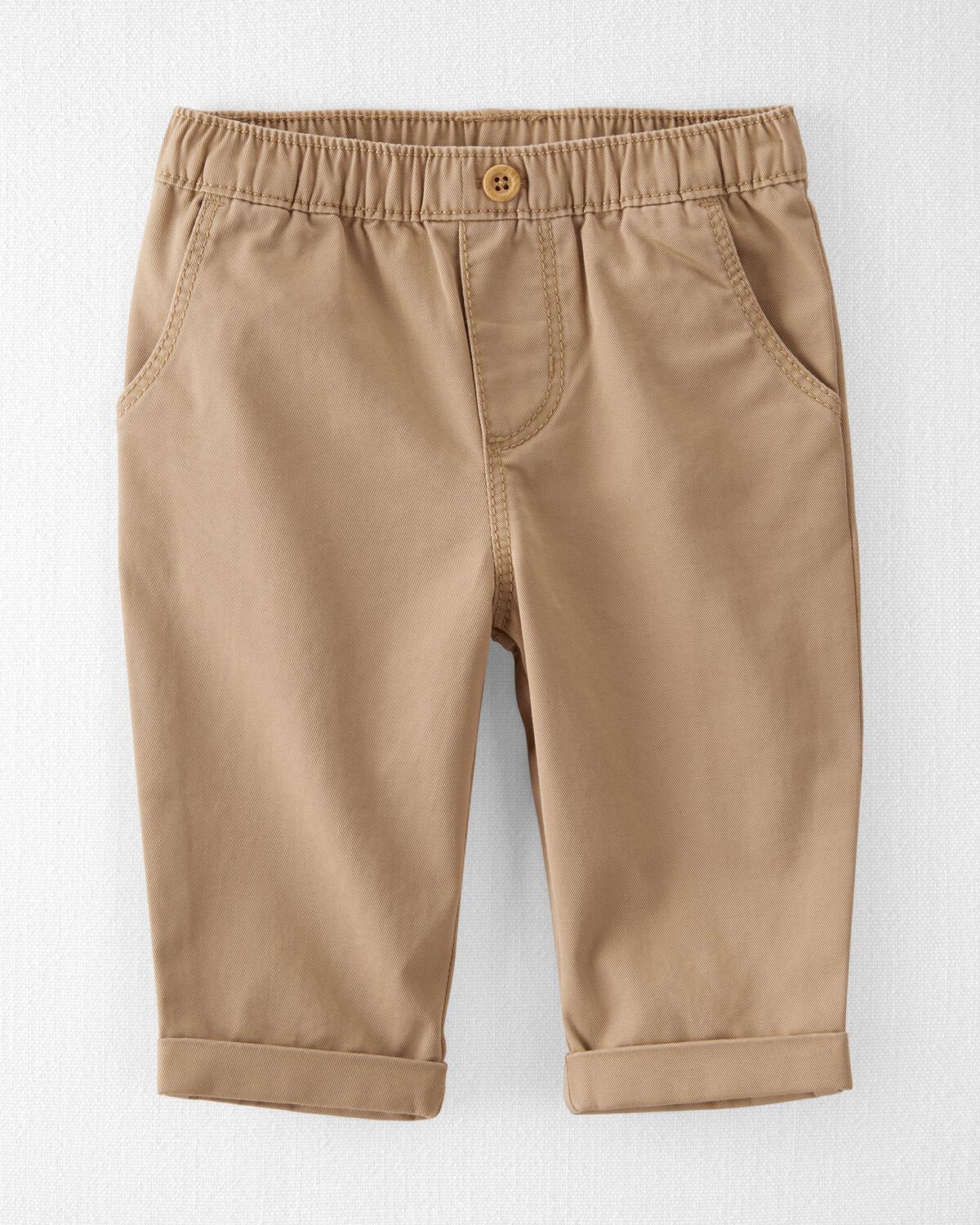 Taupe Baby Organic Cotton Twill Pants in Khaki | carters.com | Carter's