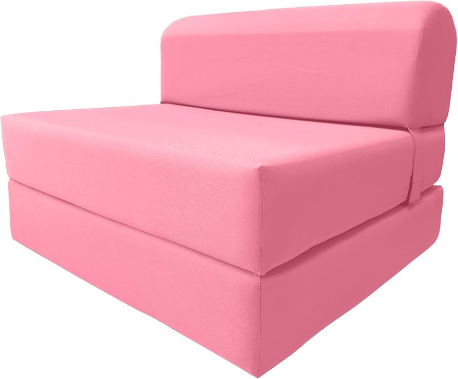 D&D Futon Furniture Pink Sleeper Chair Folding Foam Bed, 70 x 32 x 6, Studio Guest Foldable Sofa ... | Amazon (US)