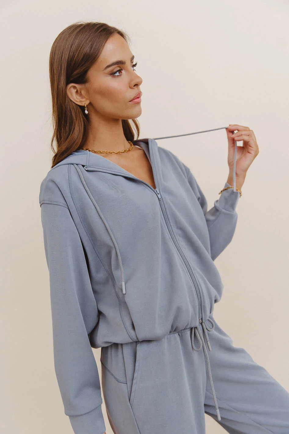 Balance Zip Up Hoodie in Blue - FINAL SALE | Böhme US