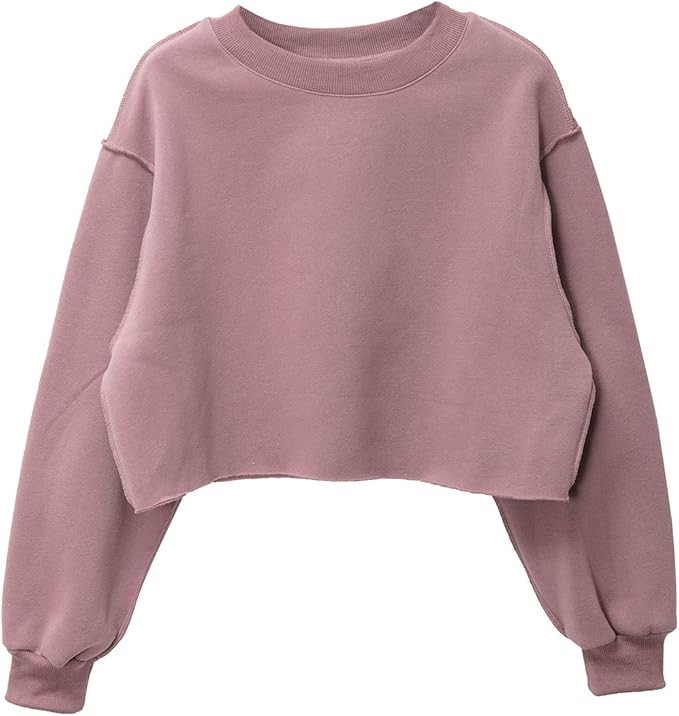 Women Pullover Cropped Hoodies Long Sleeves Sweatshirts Casual Crop Tops for Spring Autumn Winter | Amazon (US)