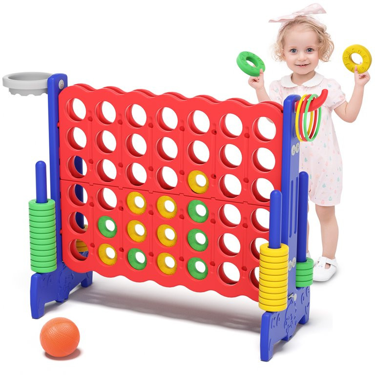 XJD Jumbo 4-to-Score Giant Game Set 4-in-a-Row Connect Game for Adults Kids Family Fun, Blue Red | Walmart (US)