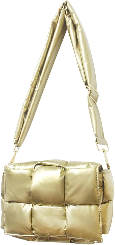 NAARIIAN Puffer shoulder bag Nylon padded woven handbag designer crossbody dupes women down purse | Amazon (US)