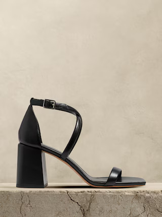 Contorno Leather Block-Heel Sandal | Banana Republic (US)