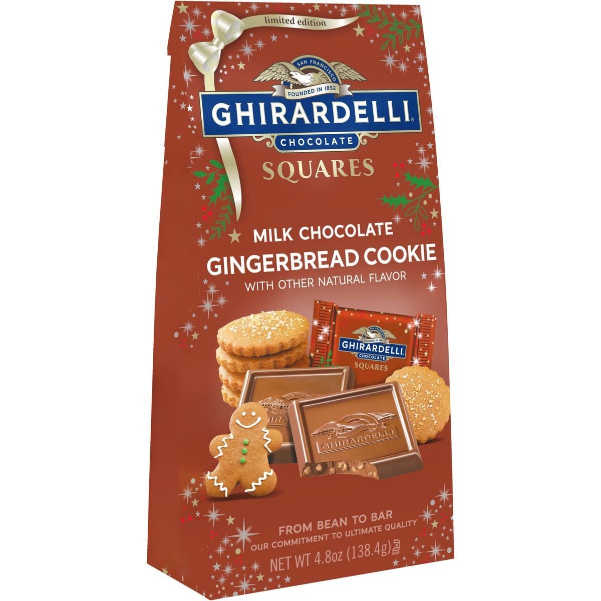 Ghirardelli Christmas Milk Chocolate Gingerbread Cookie Squares Bag - 4.8oz | Target