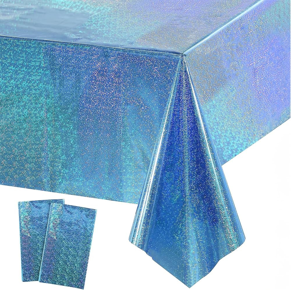 GREATRIL Blue Party Table Cover Decoration Tablecloth for Frozen/Winter onederland/Under Sea/Ocea... | Amazon (US)