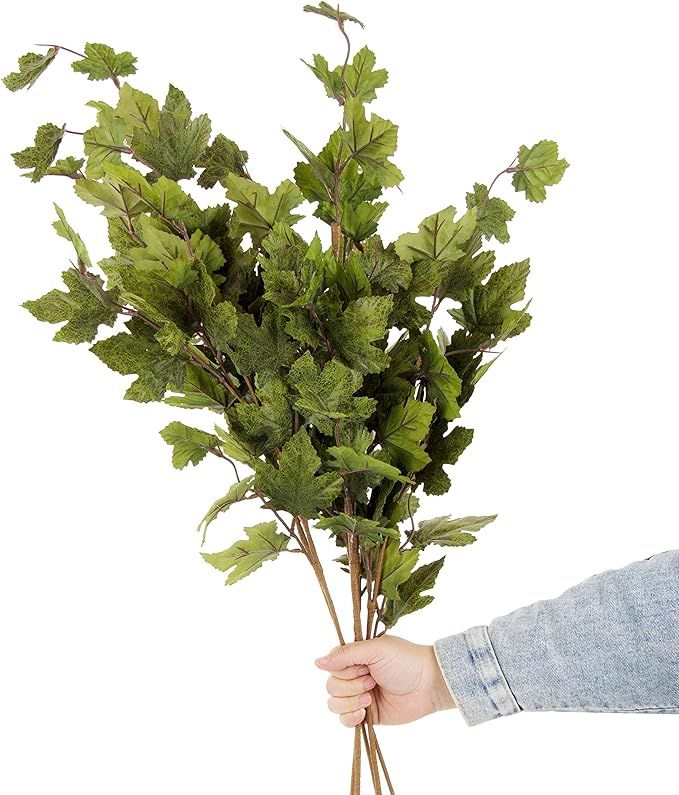 JD ARTIFICIAL PLANTS Maple Tree Branch 6pcs 32 Inch Long Stem Maple Leaf for Home Décor Wreath ... | Amazon (US)