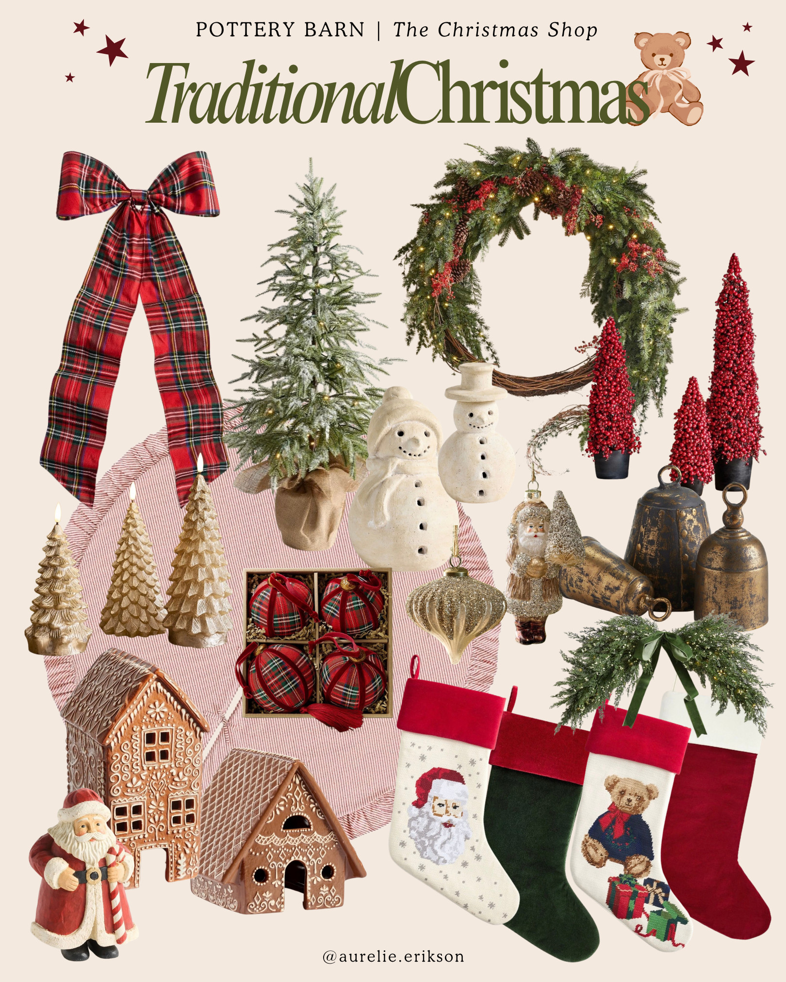 Traditional Christmas magic 🤎✨ Pottery Barn’s newest holiday collection is full of nostalgic charm—from classic plaid prints and timeless patterns to warm gold accents and cozy details. Think collected, classic Christmas with all the warm & cozy vibes. 🎄✨
#PotteryBarn #ChristmasDecor #TraditionalChristmas #NostalgicChristmas #ChristmasHome #HolidayDecor #CozyChristmas 

 #LTKSeasonal #LTKHome