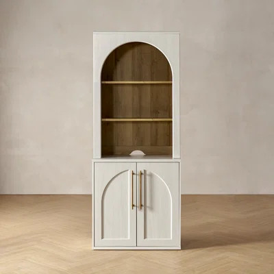Mercer41 Grabill Arched Storage Cabinet With Hutch | Wayfair North America