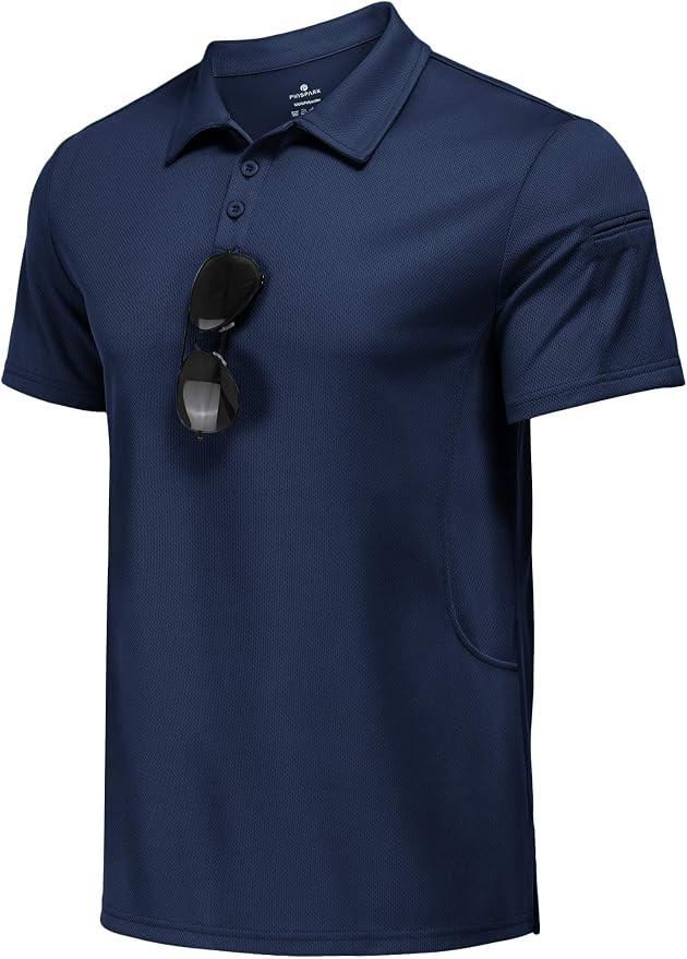 PINSPARK Men's Polos, Athletic Golf Polo Shirts, Quick Dry Short Sleeve | Moisture wicking & quic... | Amazon (US)